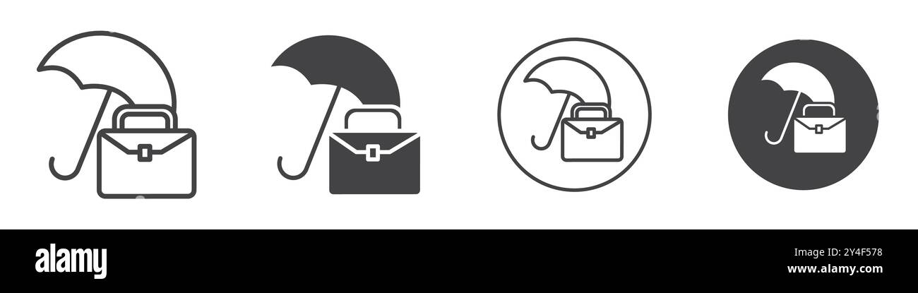 Travel insurance icon set in thin line outline style and linear vector sign Stock Vector
