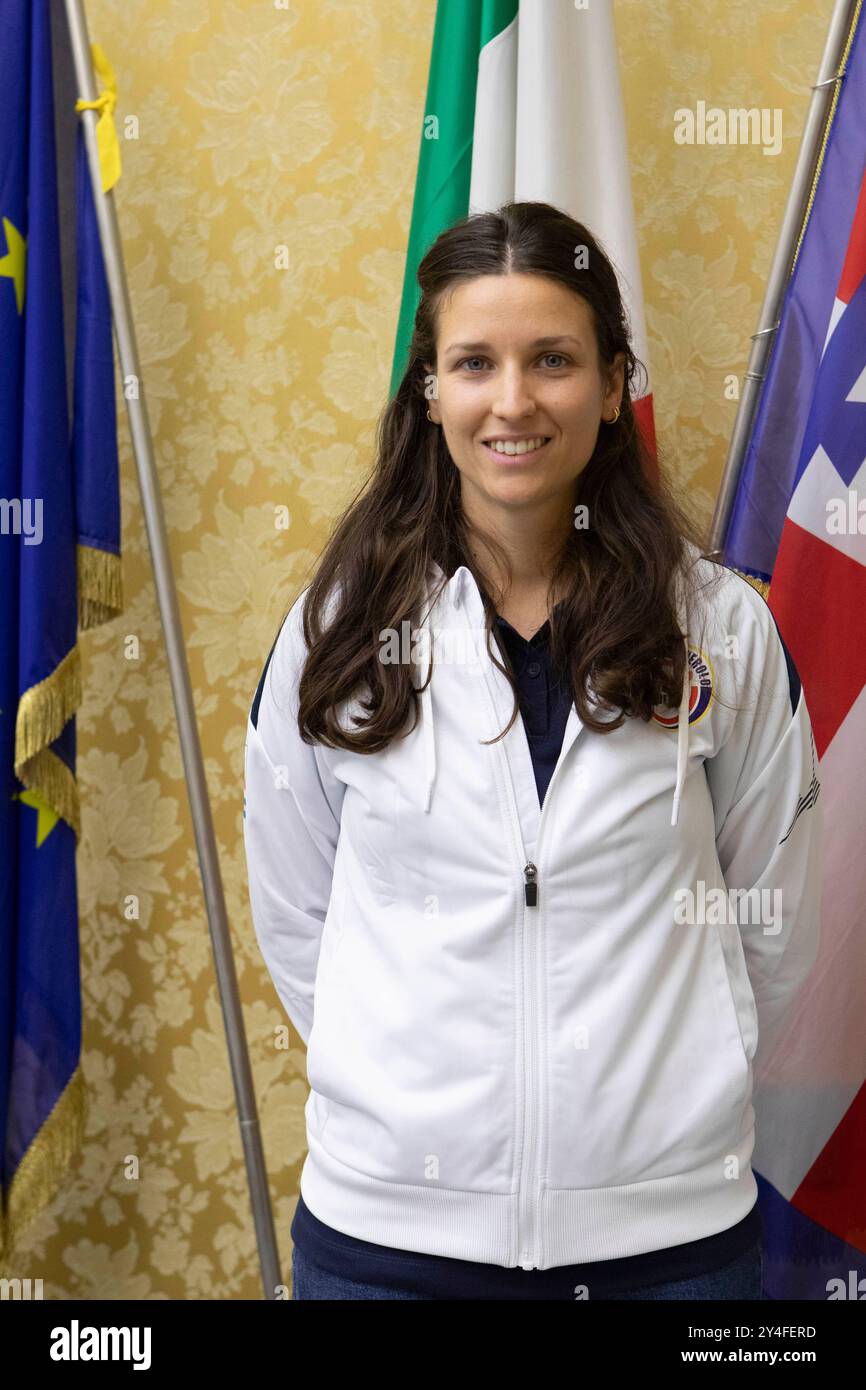 Torino, Italia. 18th Sep, 2024. La campionessa olimpica di Parigi, Carlotta Cambi, in visita presso Palazzo Lascaris a Torino, Italia - Mercoledì, 18 Settembre 2024 - Cronaca - ( Foto Andrea Alfano/LaPresse ) Carlotta Cambi olympic champion visiting Palazzo Lascaris in Turin, Italy - Wednesday, 18 September 2024 - News - ( Foto Andrea Alfano/LaPresse ) Credit: LaPresse/Alamy Live News Stock Photo