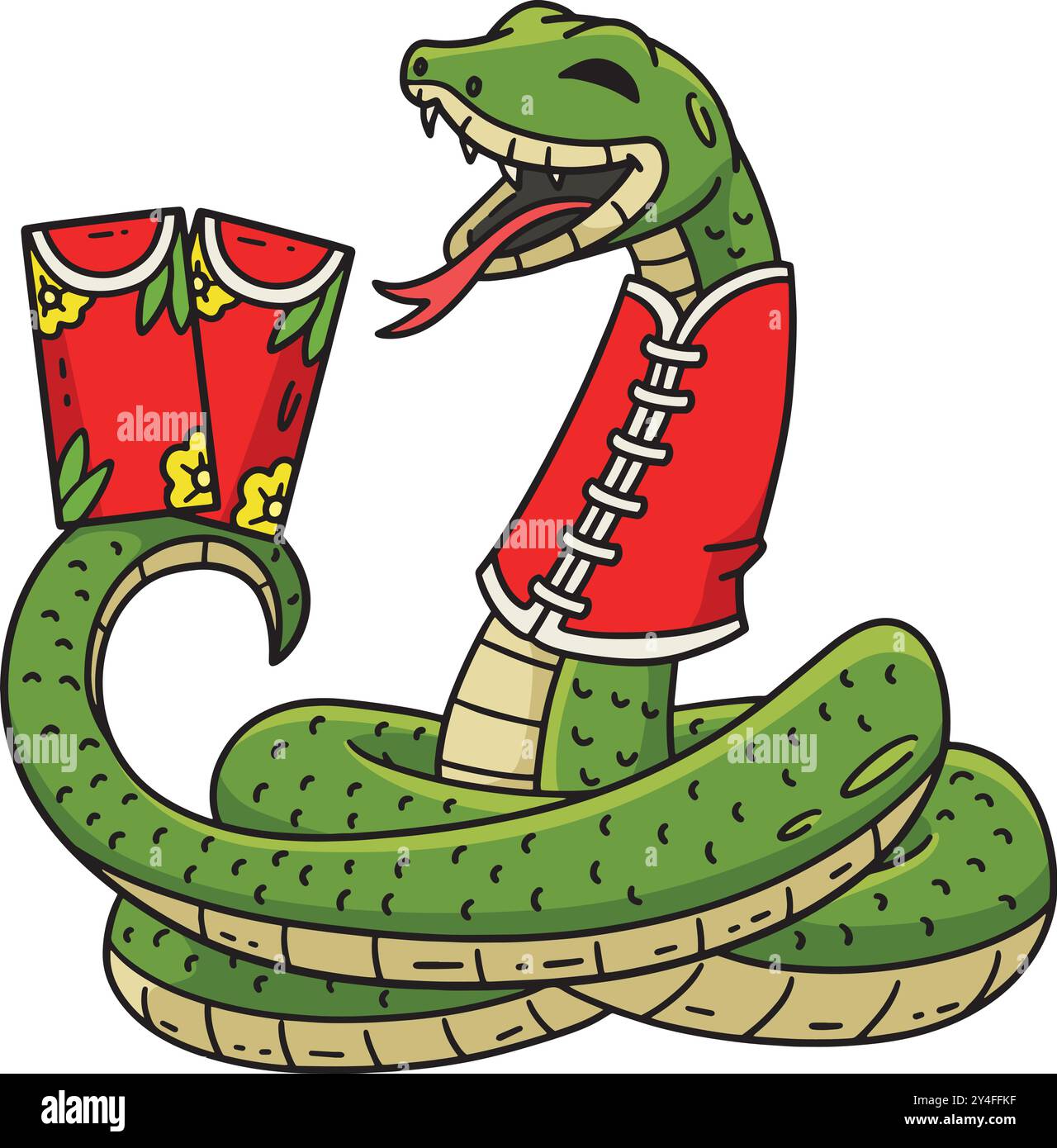Year of the Snake with Fortune Cards Clipart Stock Vector Image & Art ...