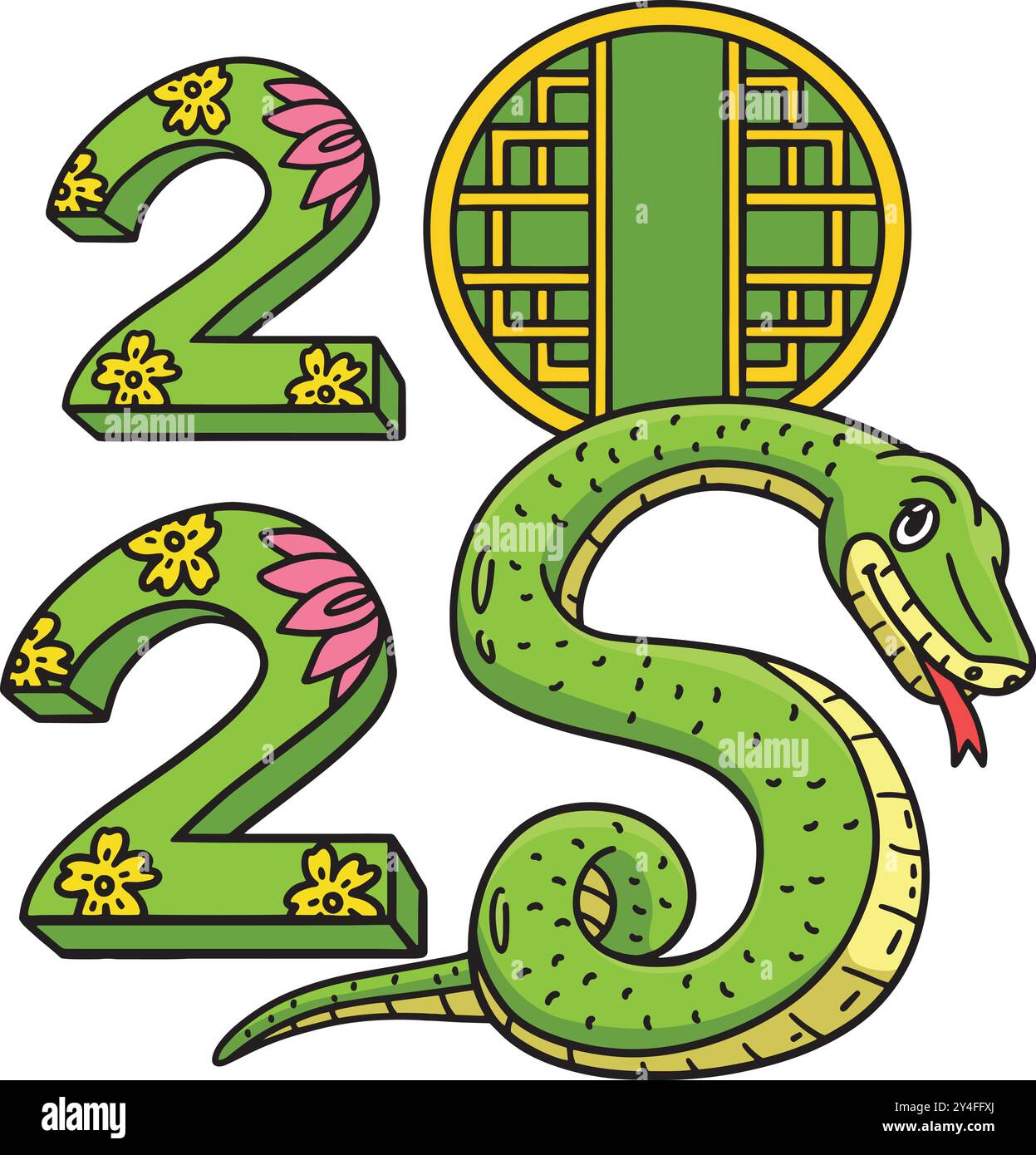 Year of the Snake 2025 Cartoon Colored Clipart Stock Vector Image & Art ...