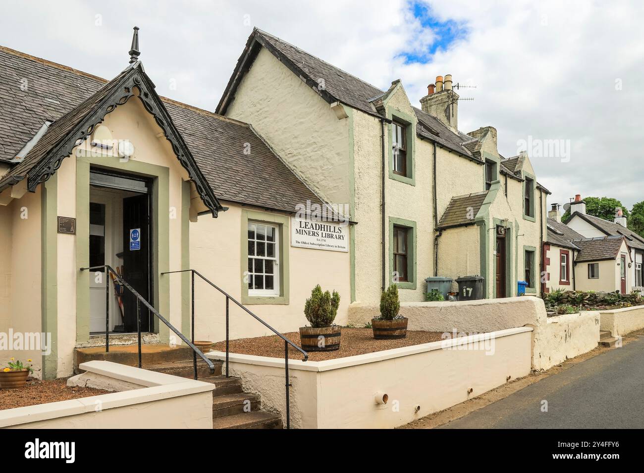 The Miners Library, founded in 1741 at this former mining settlement & 2nd highest village in Scotland. Leadhills, South Lanarkshire, W Highlands, Sco Stock Photo