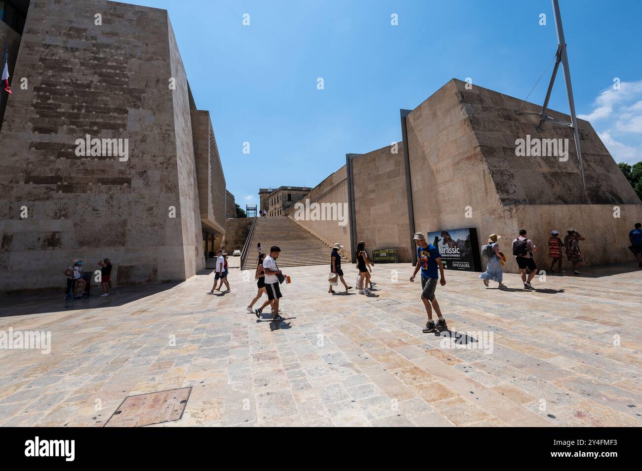 Valetta Step City Gate and stone steps in Valletta Malta Stock Photo - Alamy