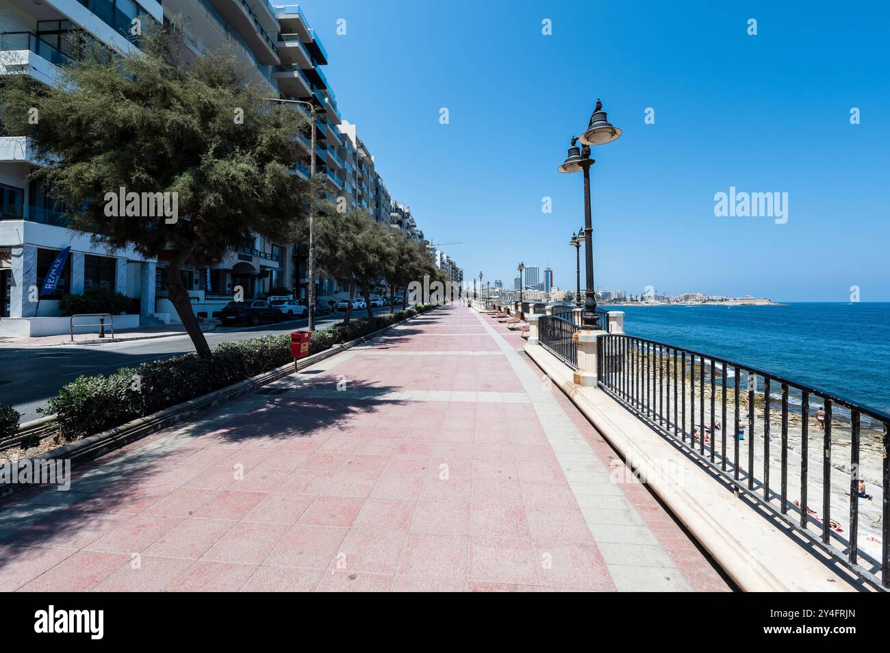 This is Tower Road, Sliema, Malta a delightful promenade Stock Photo