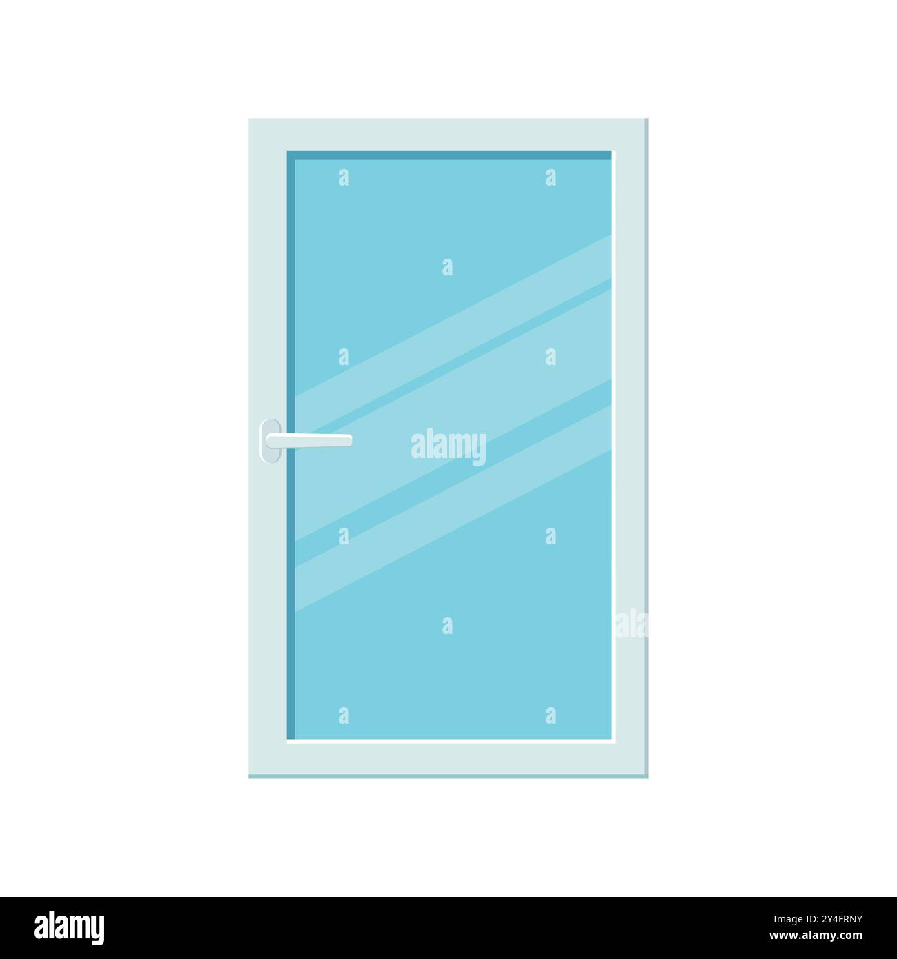 Plastic modern one casement window in flat style. Vector illustration Stock Vector