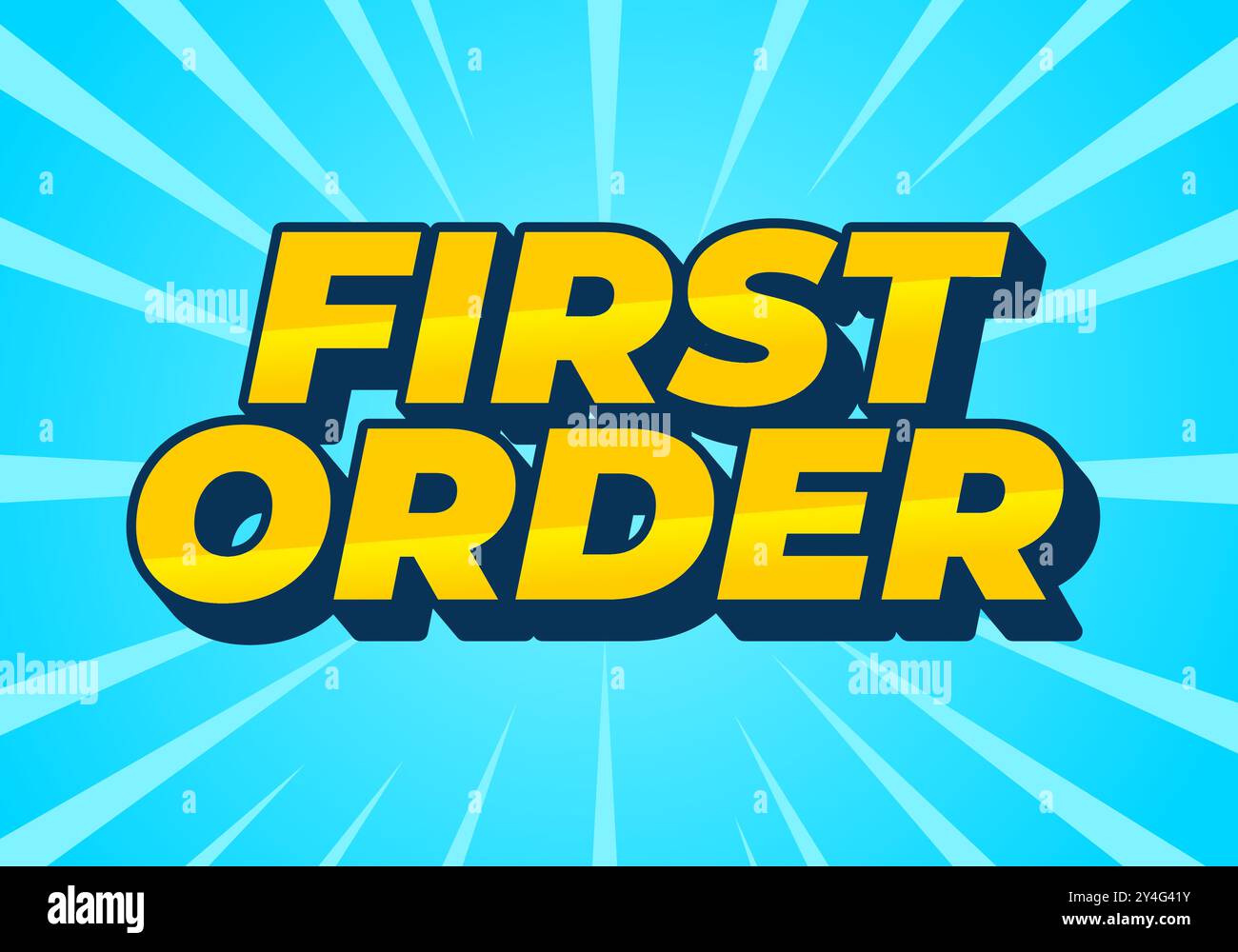 First order. Text effect design in 3D style with modern colors Stock ...