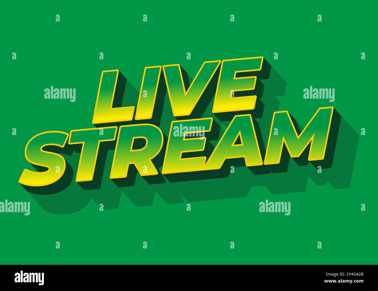 Live stream. Text effect design in 3D style with modern colors Stock ...