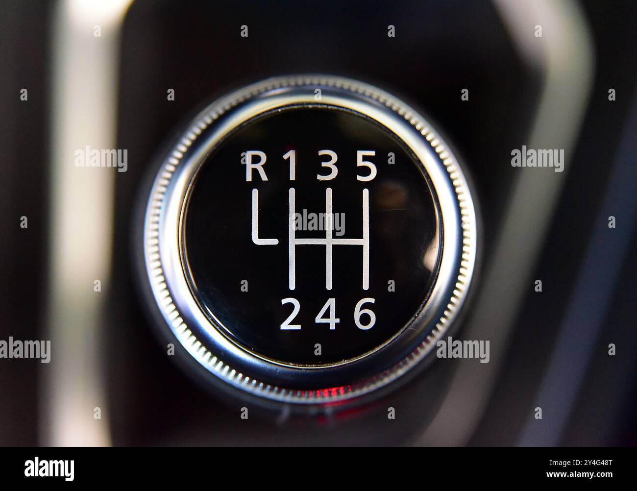 The head of the manual transmission lever Stock Photo