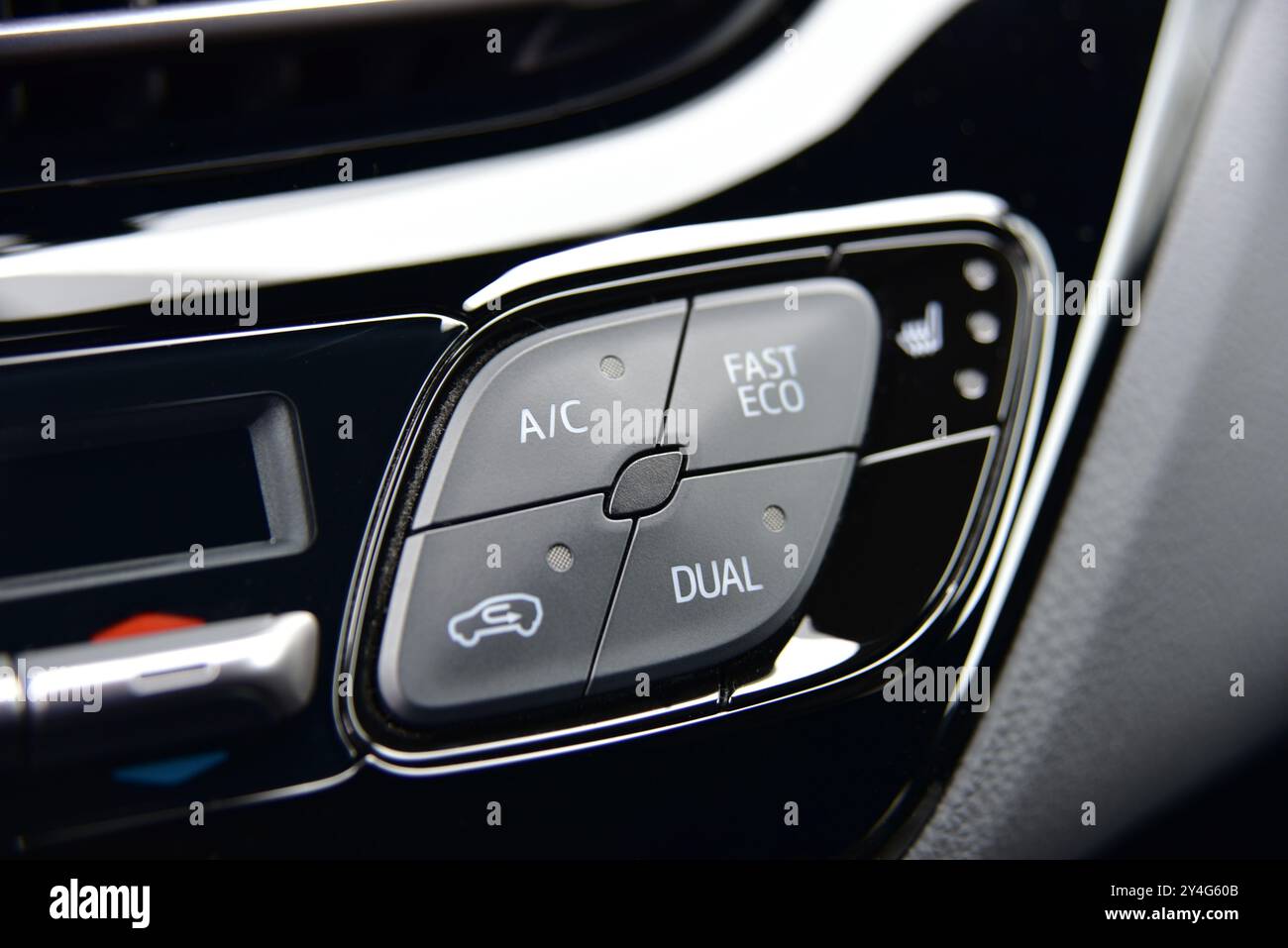 Buttons for activating the air conditioners on the dashboard passenger ...