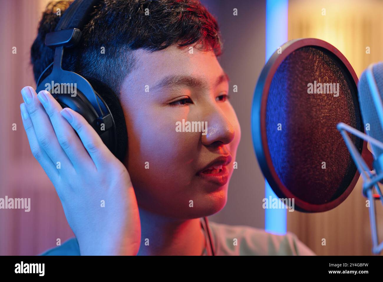 Recording Session in a Professional Studio Stock Photo