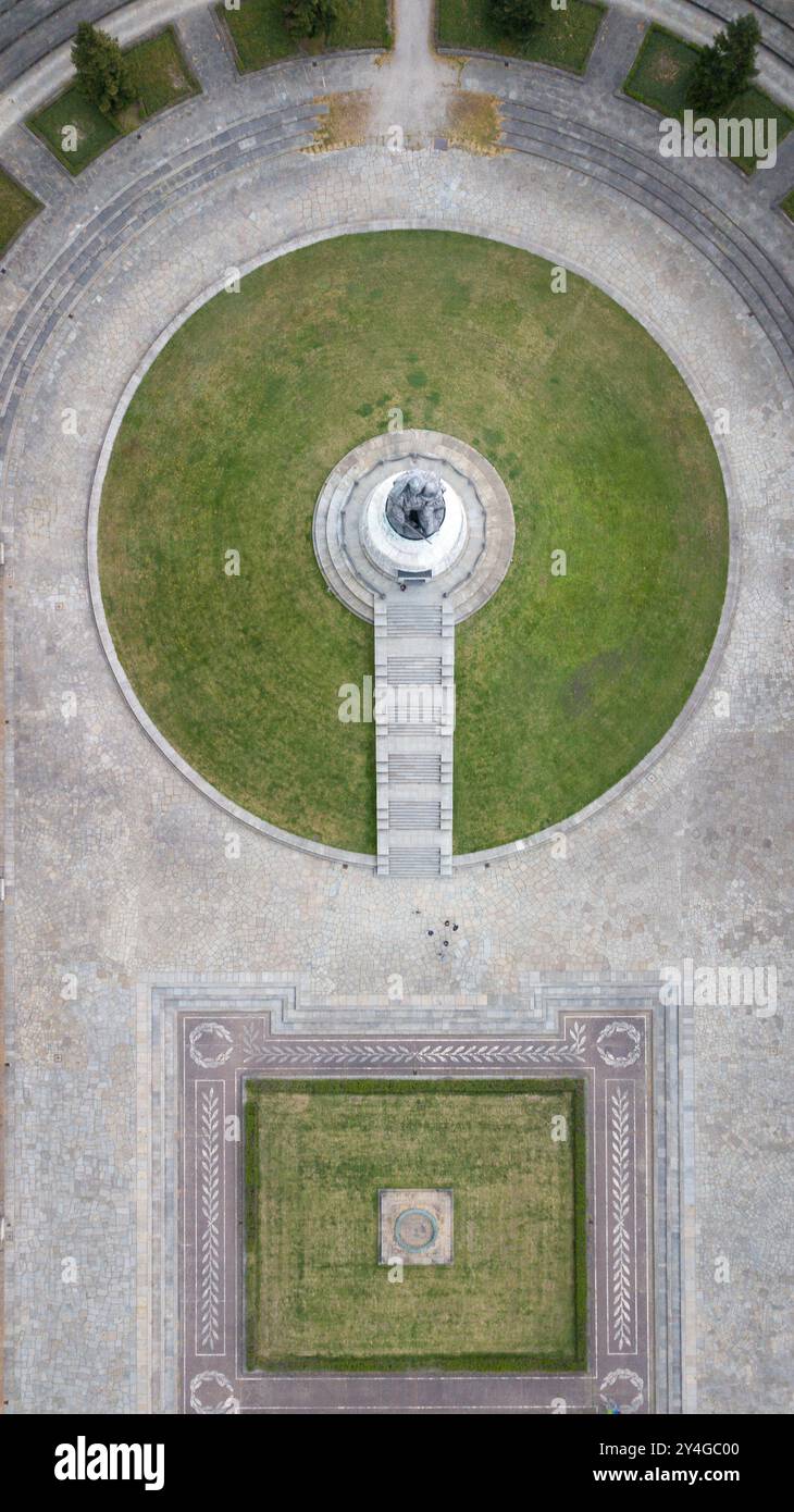 Aerial view of Soviet War Memorial in the Treptower Park in Berlin, Germany Stock Photo