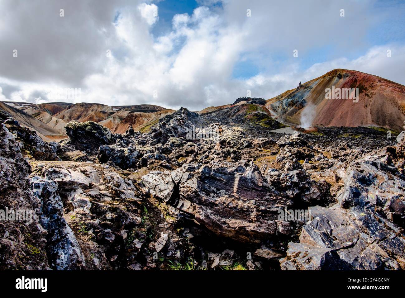 the multicolored rhyolite mountains, vast expanses of lava and hot ...