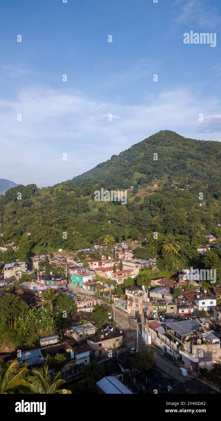 Aerial view of Santos Reyes Nopala a town in Oaxaca, Mexico Stock Photo ...