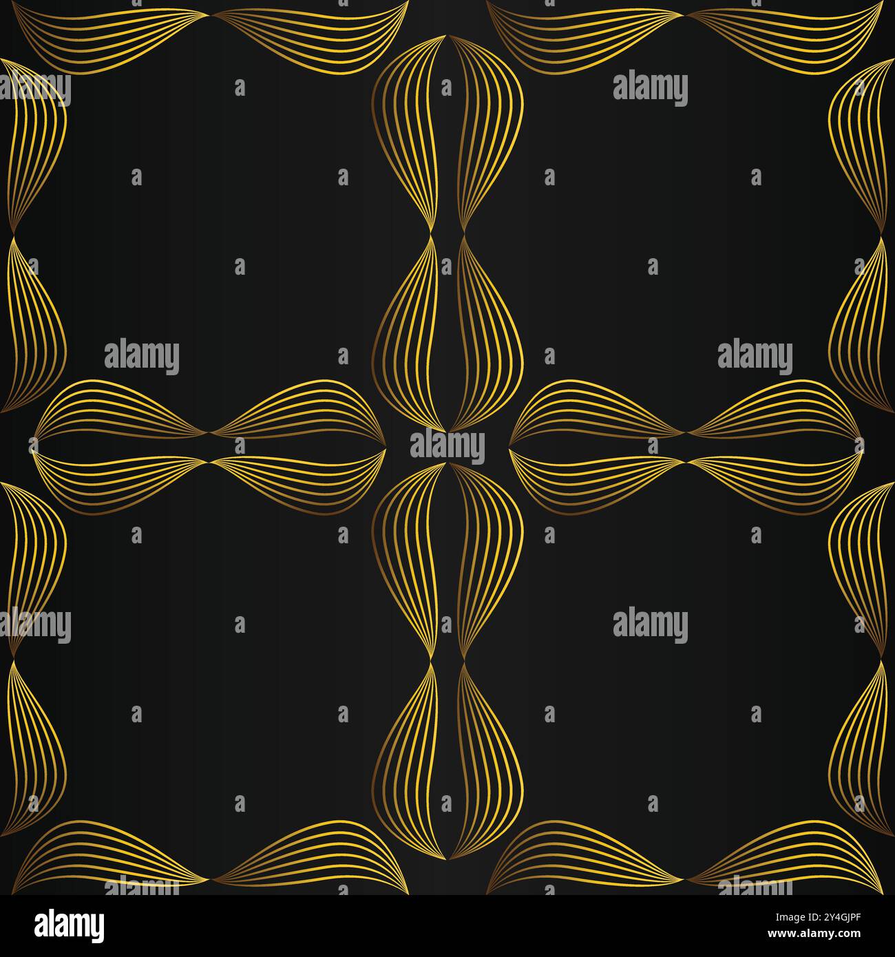 luxury abstract golden floral pattern on black background design Stock ...