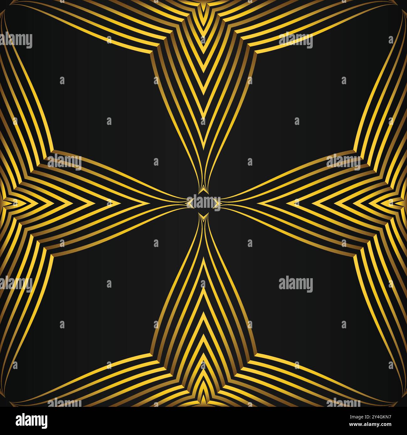 luxury abstract golden floral pattern on black background design Stock ...
