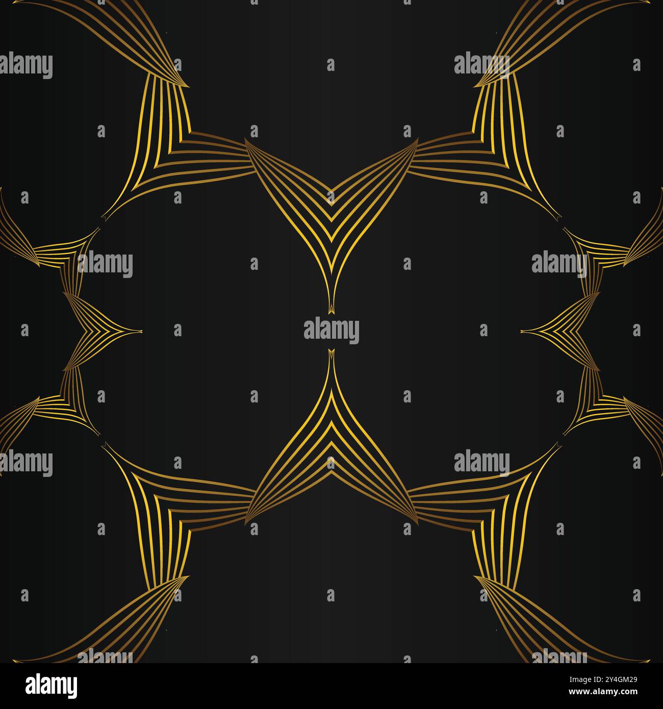 luxury abstract golden floral pattern on black background design Stock ...
