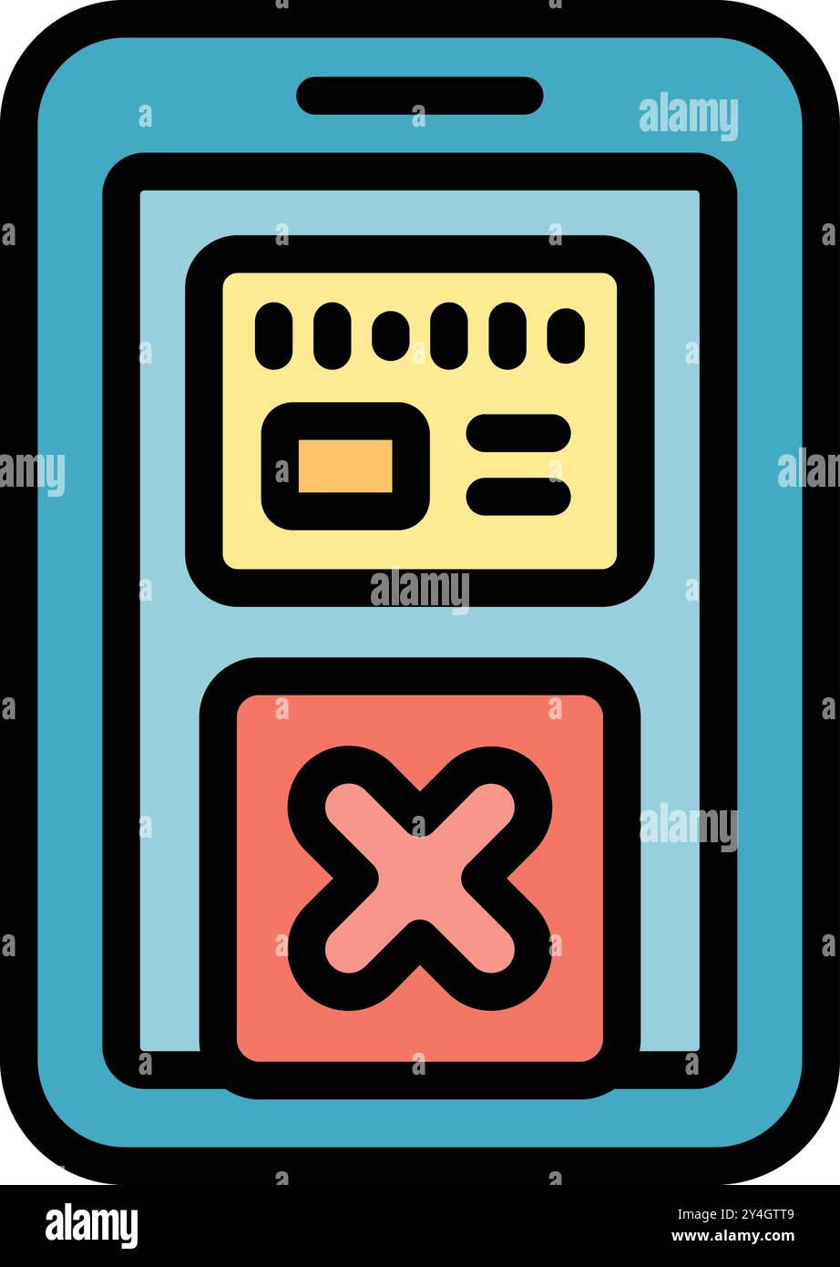 This icon represents canceling an online payment, refusing a transaction, or encountering an error during the process Stock Vector