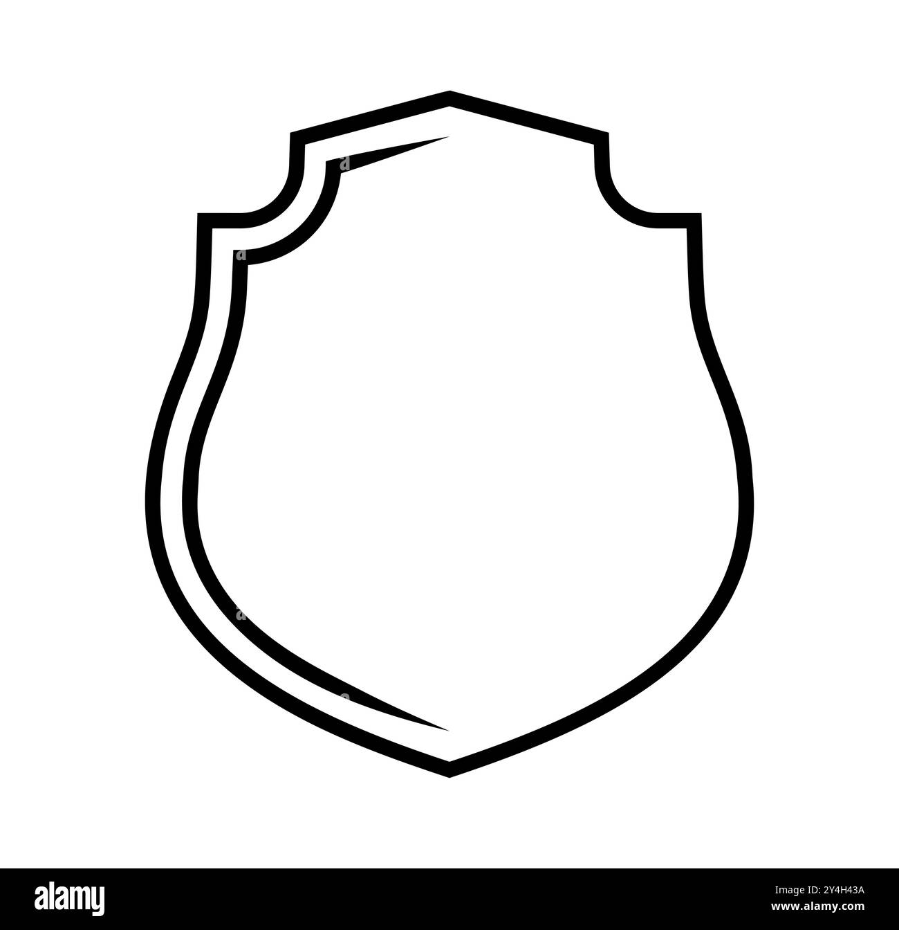 emblem Shield frame Logo. Vector template outline Sign of Protection ...