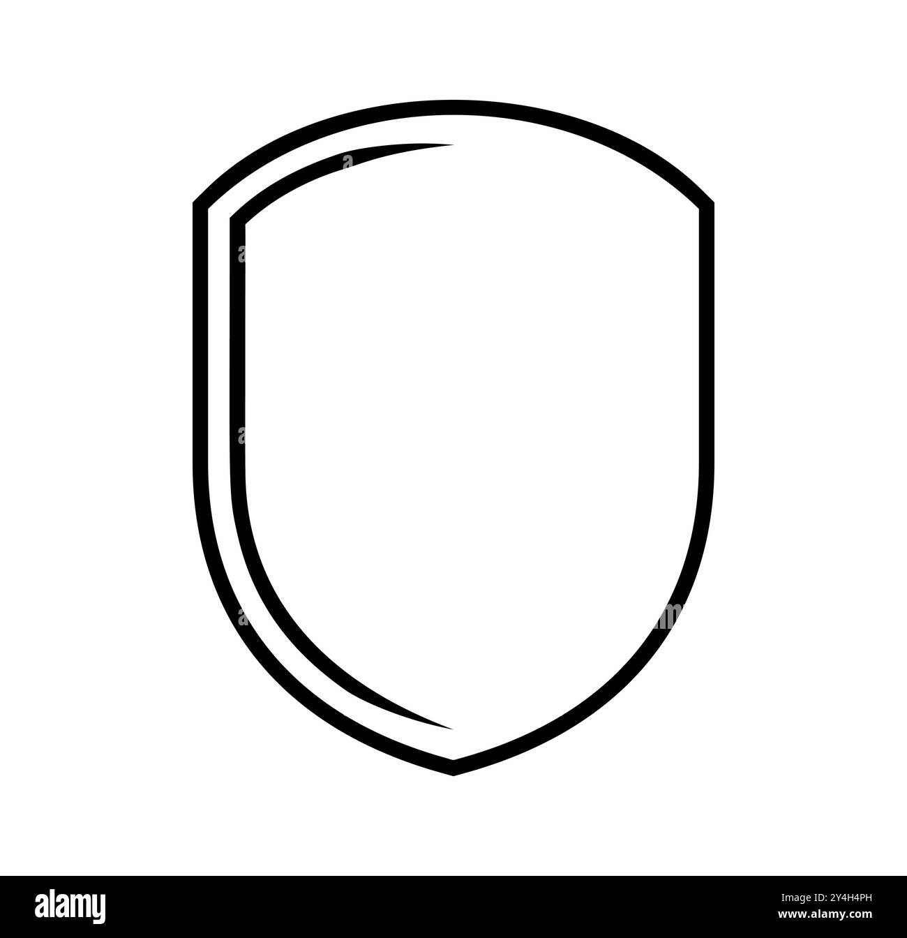 emblem Shield frame Logo. Vector template outline Sign of Protection ...