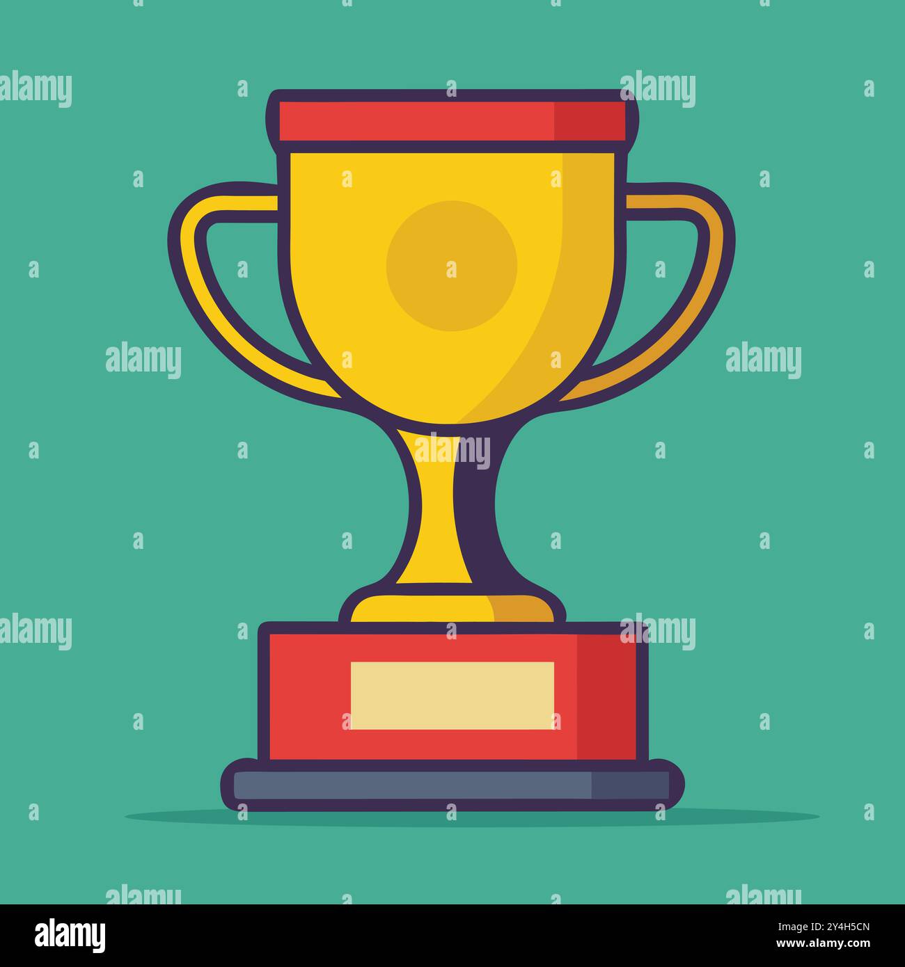 Trophy vector illustration, victory trophy vector graphic. Stock Vector