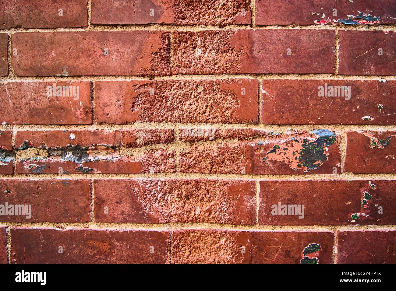 Weathered Red Brick Wall Close-Up Urban Texture Stock Photo