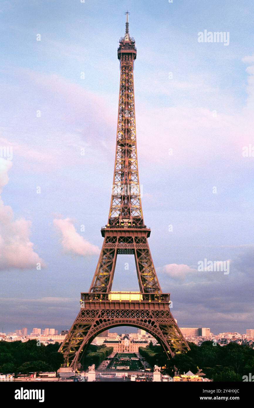 Eiffel Tower Paris France late afternoon. Iconic historic landmark ...