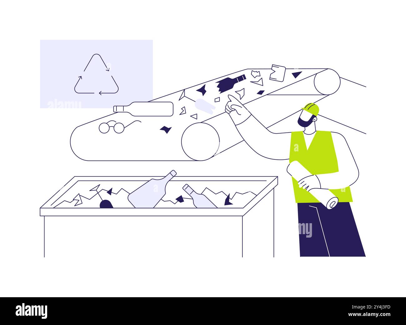 Glass processing abstract concept vector illustration Stock Vector ...