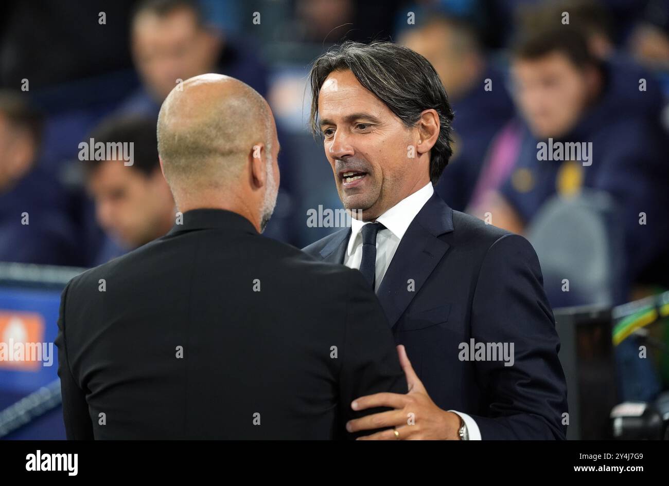 Guardiola Inzaghi Manchester City manager Pep Guardiola and Inter Milan manager Simone ...