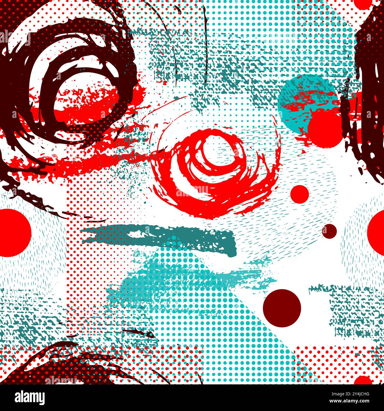 Abstract seamless background with blots. hand drawing. Not AI, Vector ...