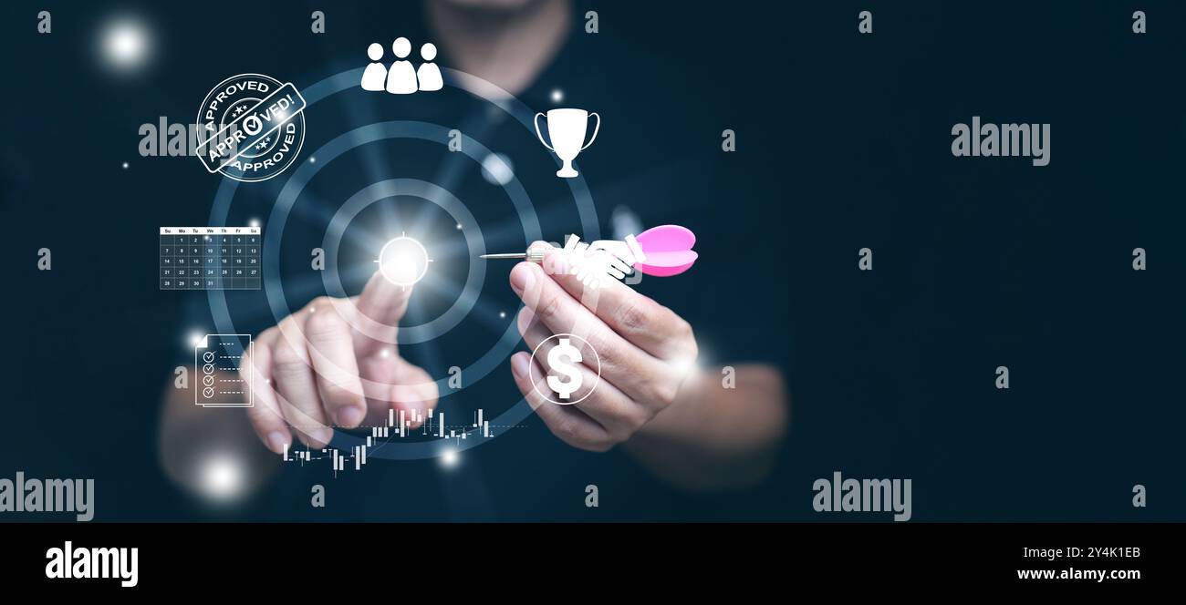Business goal targeting hand hi-res stock photography and images - Alamy