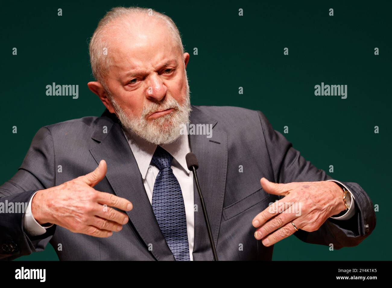Portrait of Lula da Silva, president of Brazil. Luiz Inacio Lula da ...