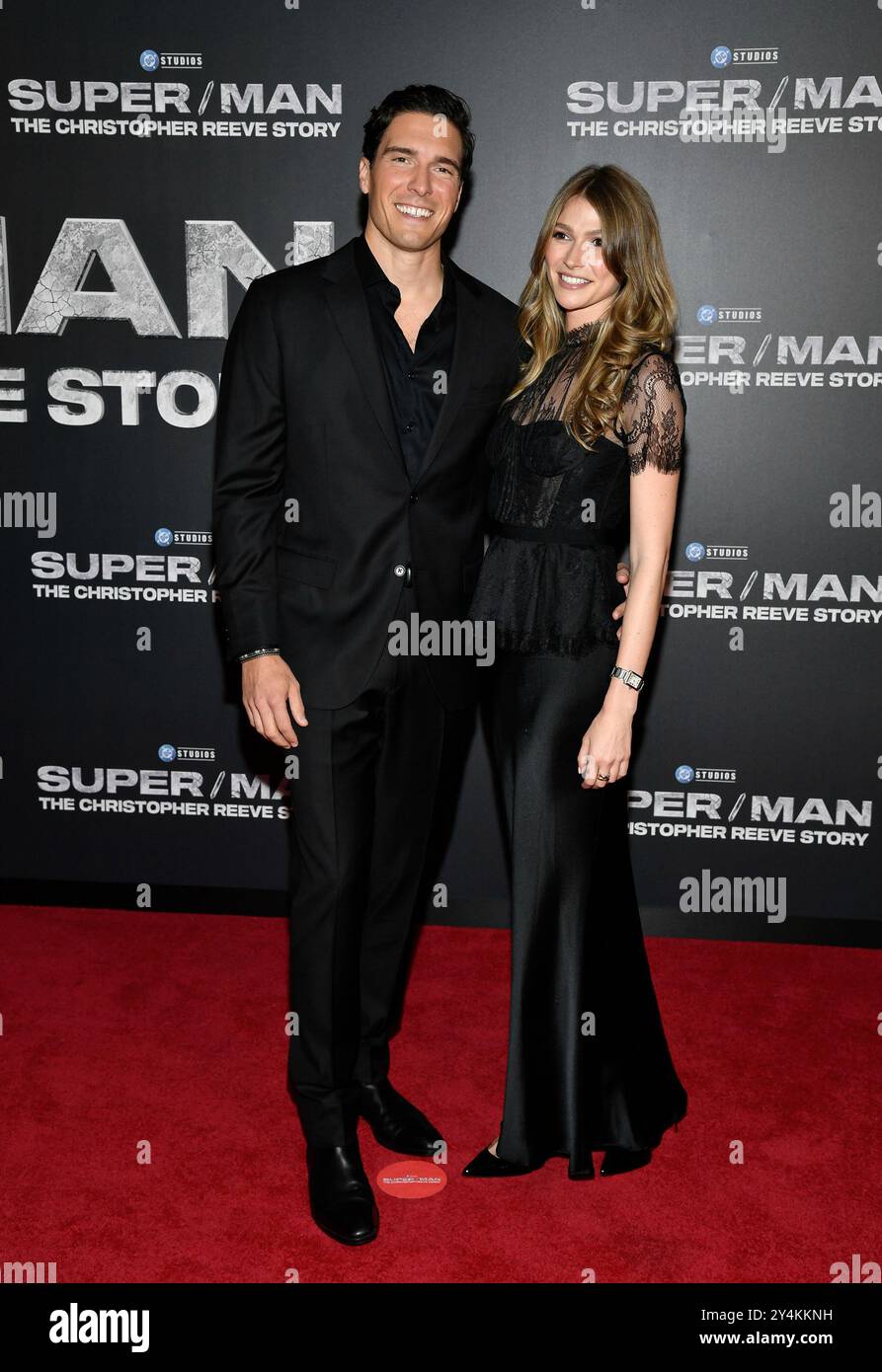 Will Reeve, left, and Amanda Dubin attend the premiere of "Super/Man