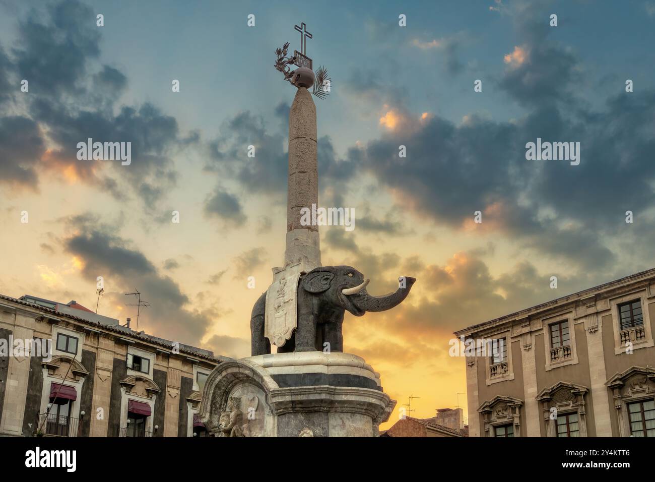 The iconic Elephant Fountain (Fontana dell'Elefante) in Piazza del