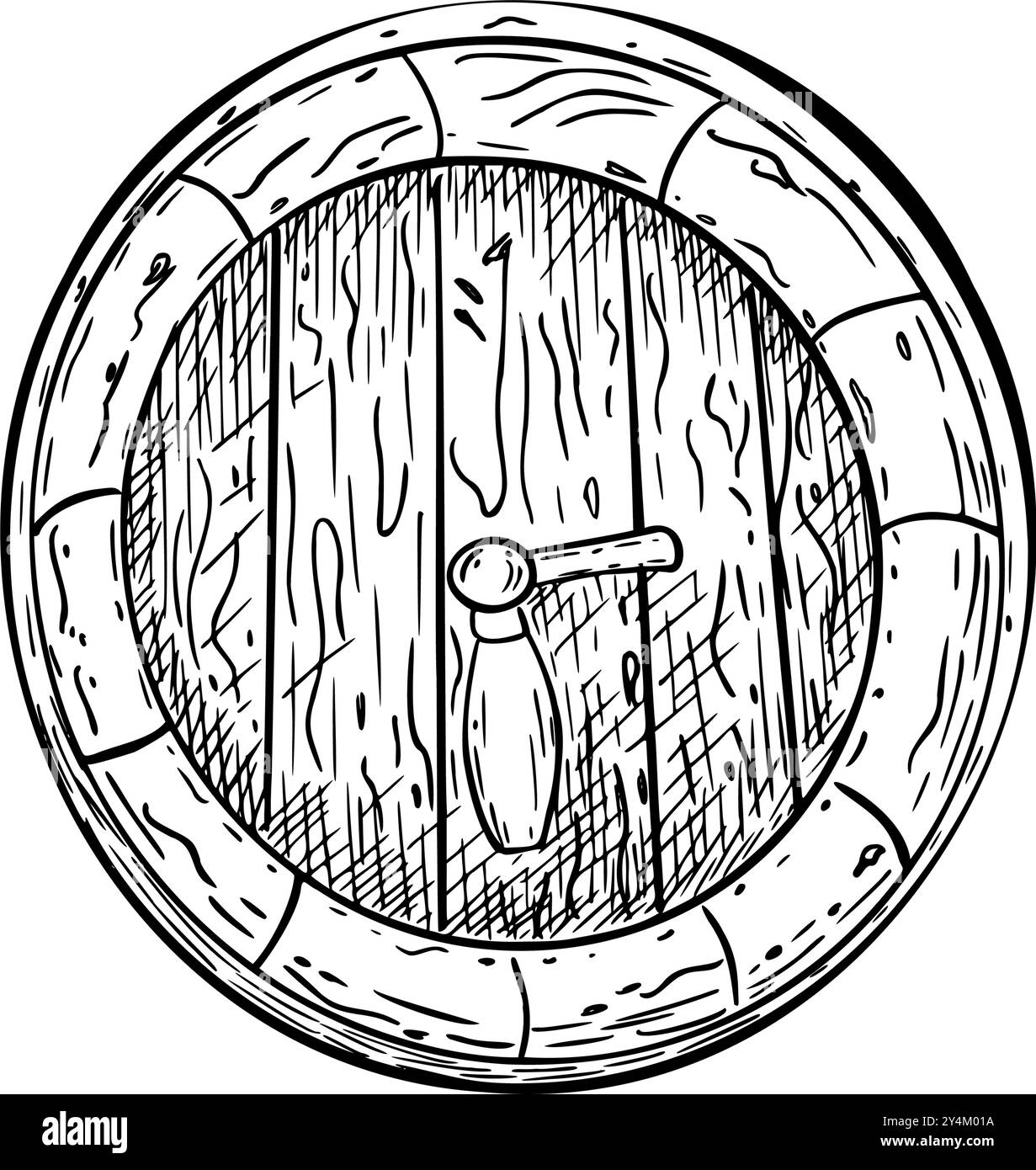 Wooden beer barrel black white vector graphic illustration isolated ...