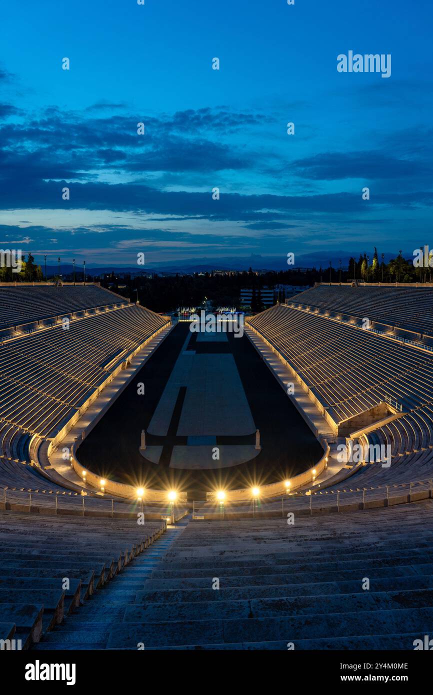 This is a night view of the Panathenaic Stadium, a popular travel ...