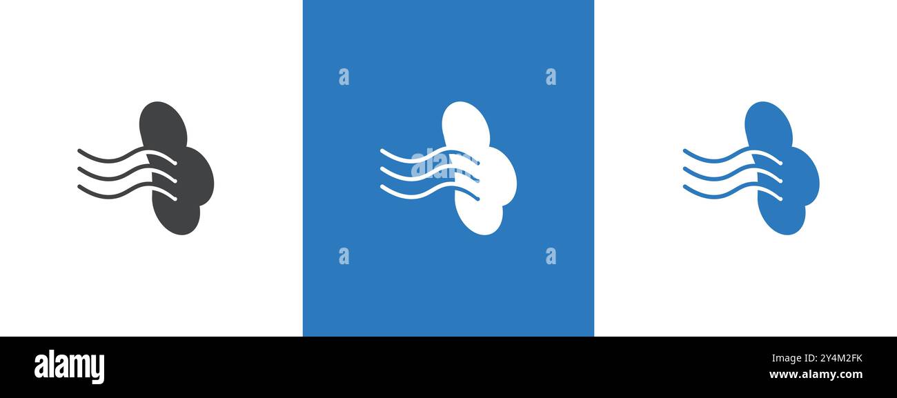 gust icon outline collection in black and on white background Stock ...