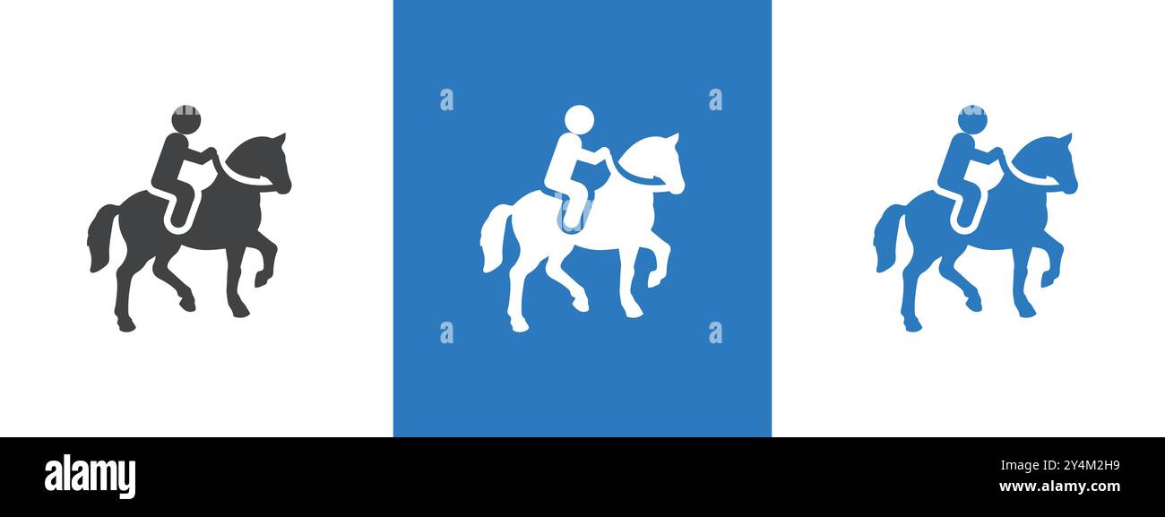 horse Ride icon outline collection in black and on white background ...