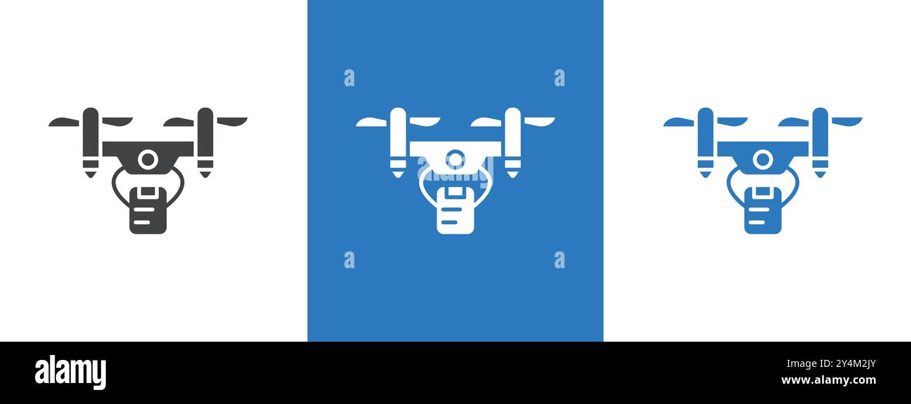 drone delivery icon outline collection in black and on white background ...