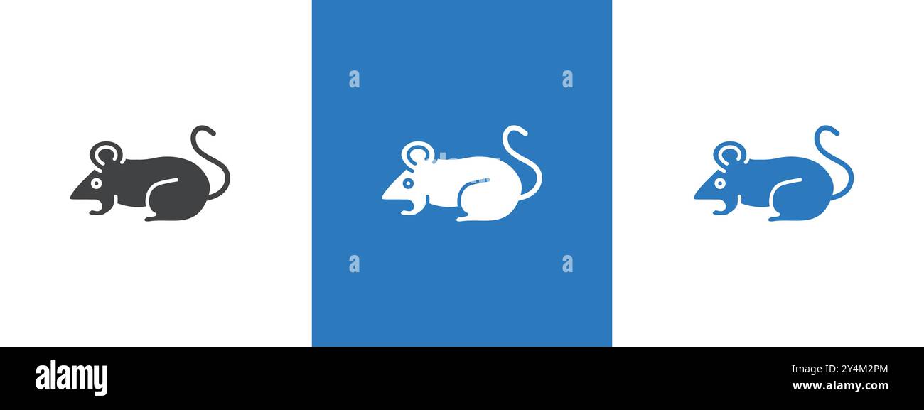 mouse animal icon outline collection in black and on white background ...
