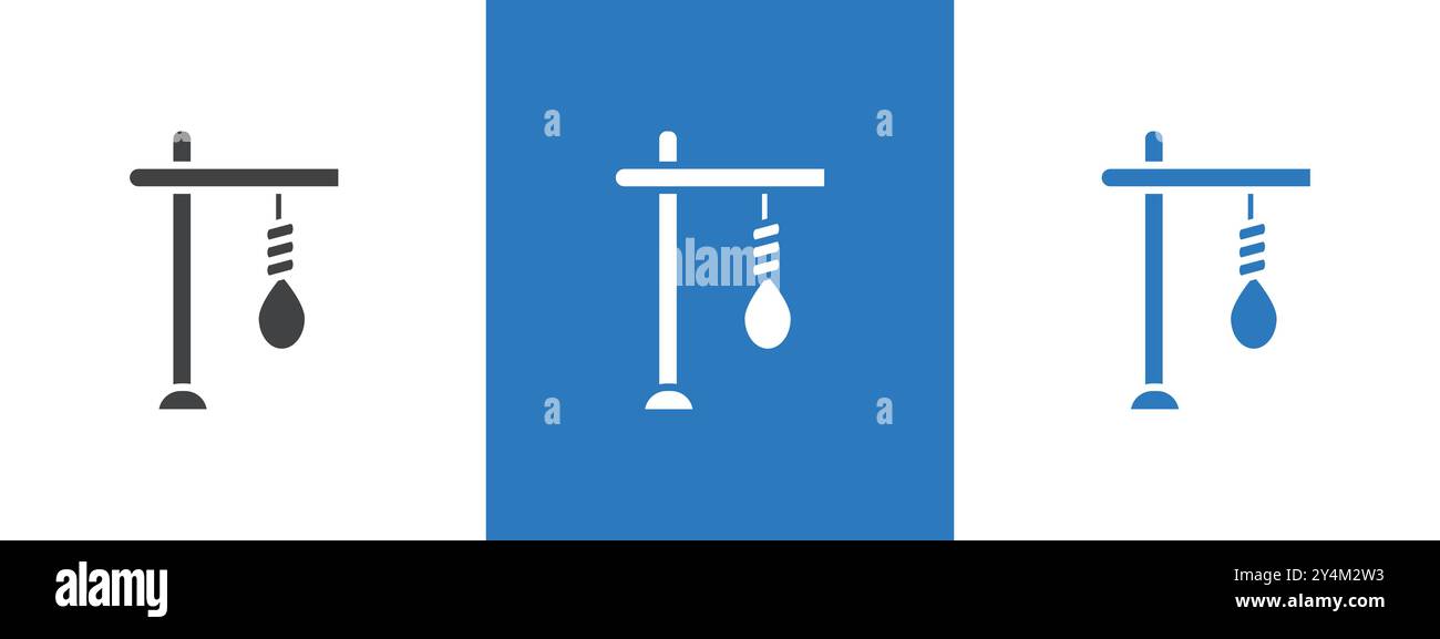 gallows icon outline collection in black and on white background Stock ...