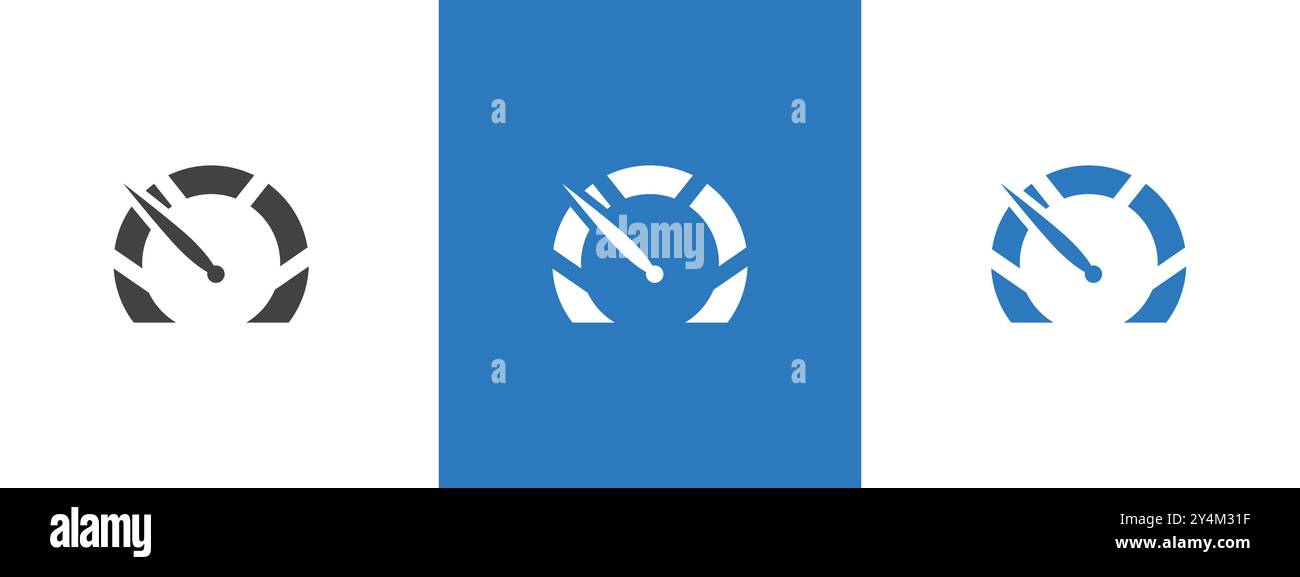 Network speed test icon outline collection in black and on white ...