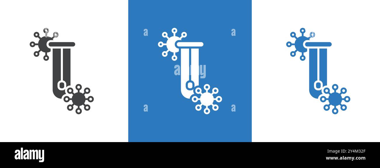PCR test icon outline collection in black and on white background Stock ...