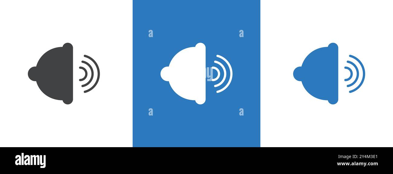 Speaker volume icon outline collection in black and on white background ...