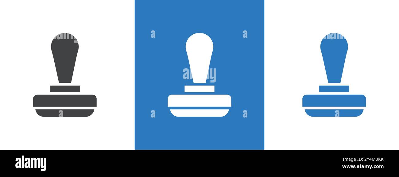 stamp icon outline collection in black and on white background Stock ...