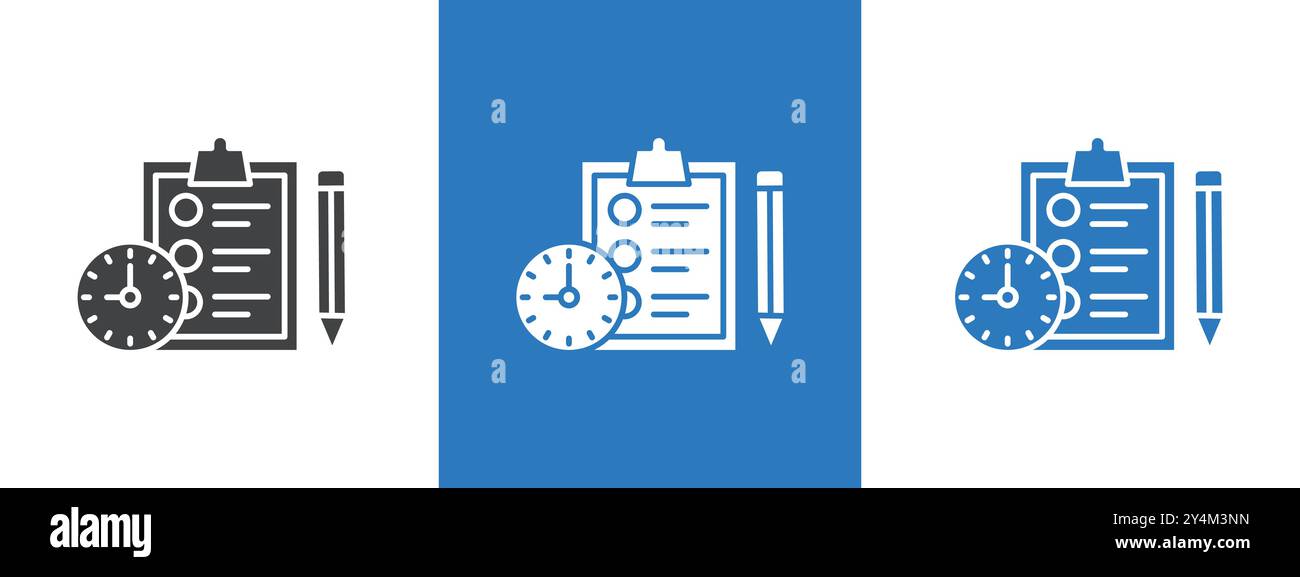 testing time icon outline collection in black and on white background ...