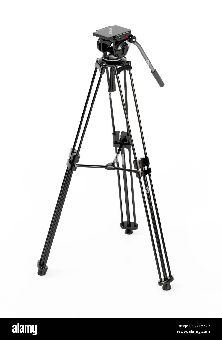 Professional camera tripod isolated on white background. 3D illustration Stock Photo