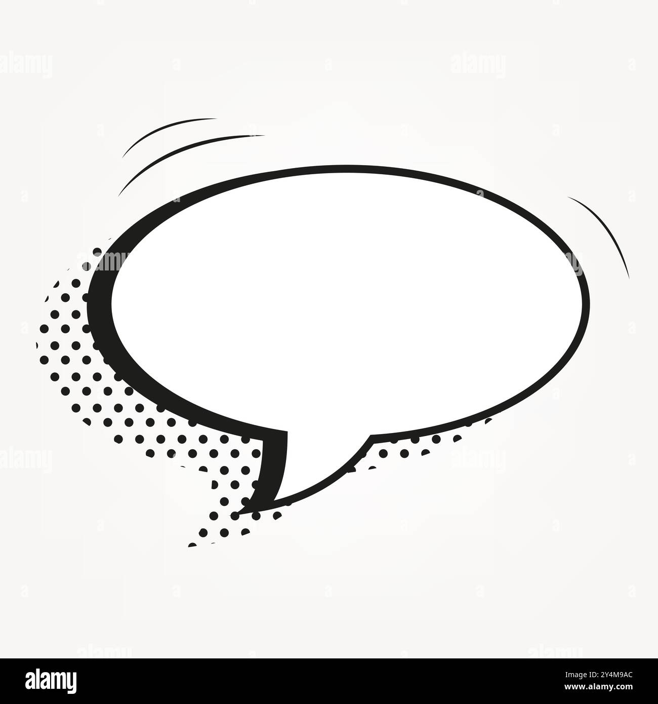 Black and white halftone shadows, Retro empty comic bubble for promotion concepts Stock Vector