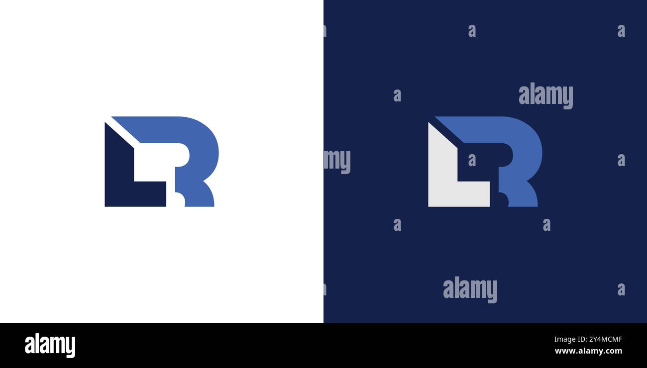 Modern and Bold LR logo design Stock Vector