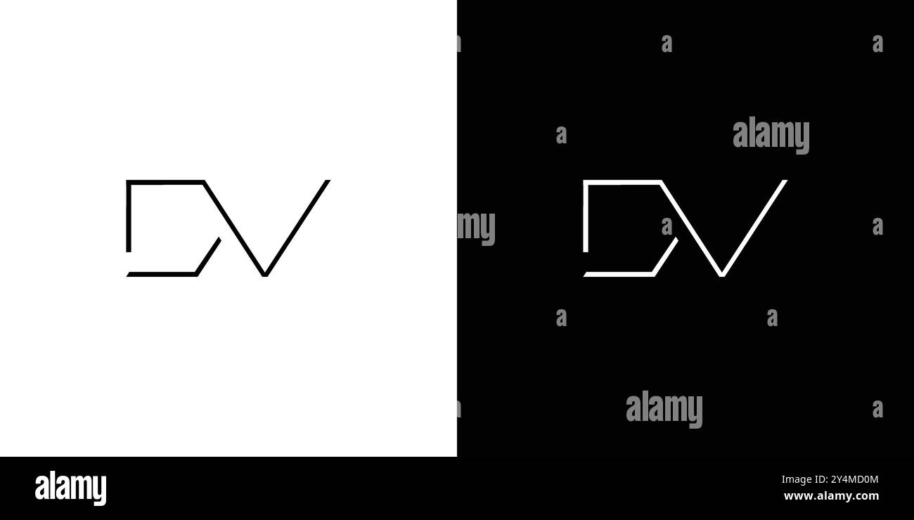 Modern and unique DV logo design Stock Vector