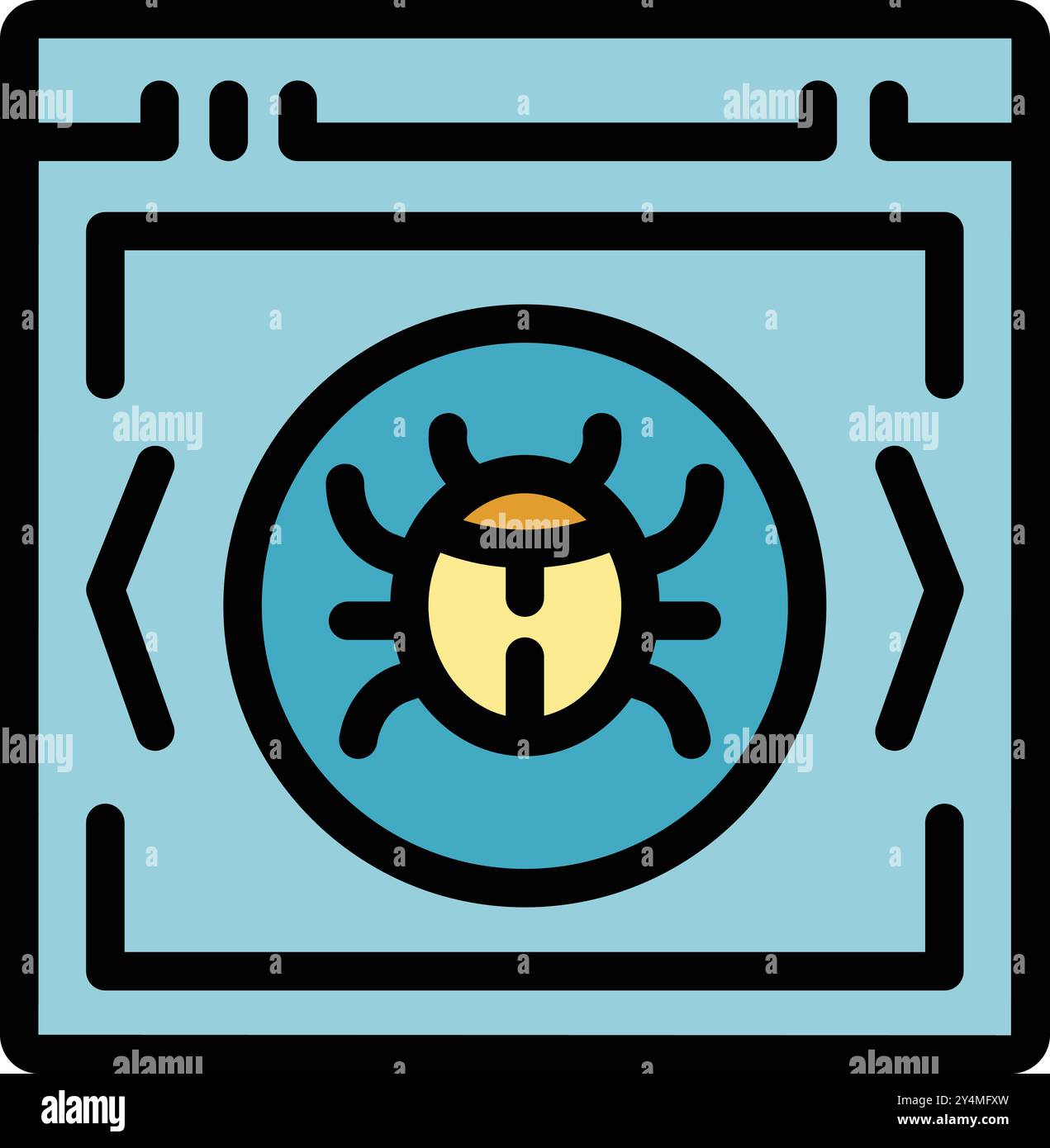 Website malware bug infecting system icon in colorful filled outline ...