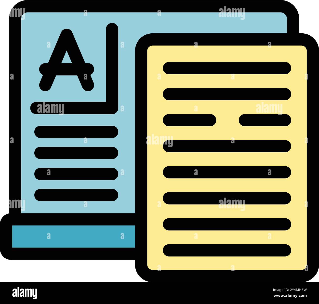 Computer program is displaying a text editing interface, highlighting the copy and pasting function for article writing Stock Vector